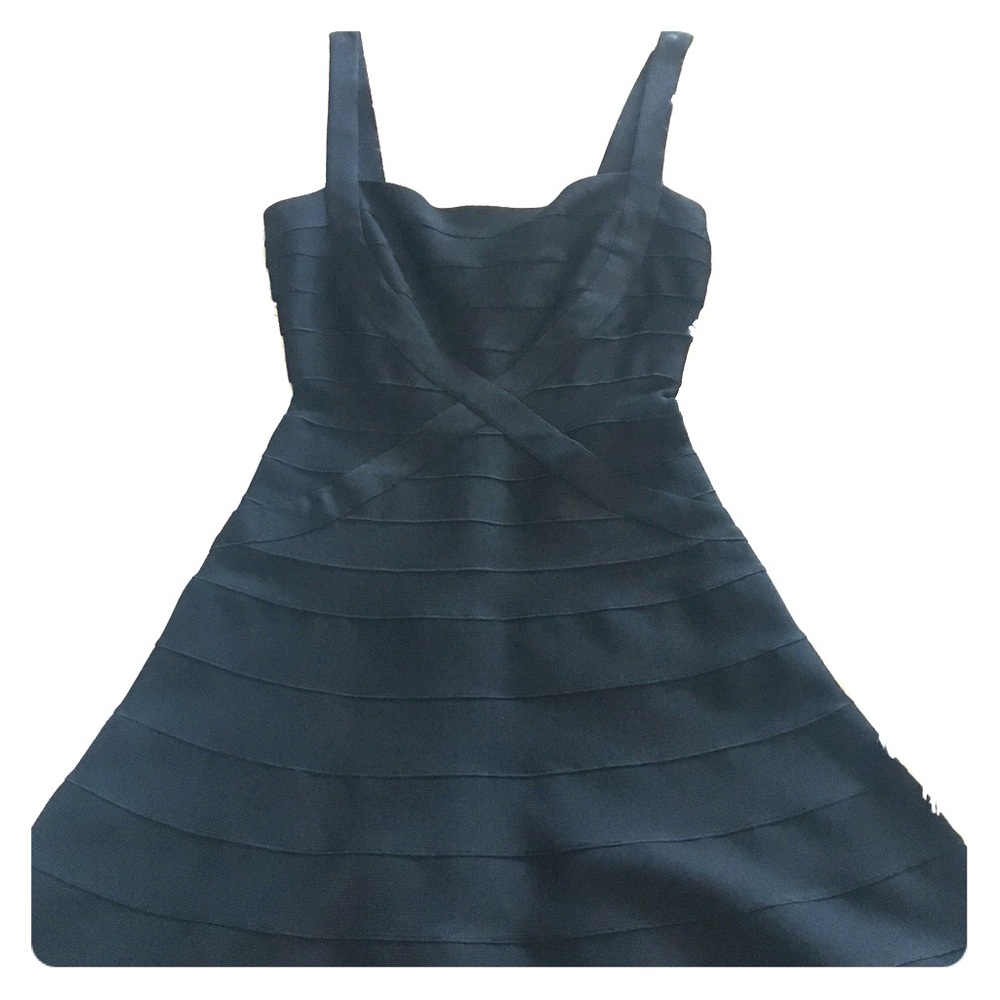 Herve Leger mesh bandage black dress size small